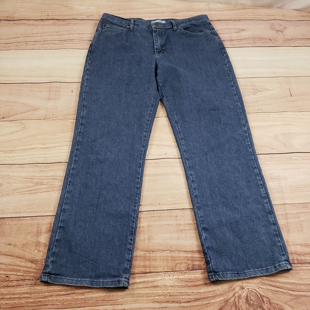 LEE Jeans Womens 14‎ Blue Straight Relaxed Mid Rise Denim Casual Ladies 34x29